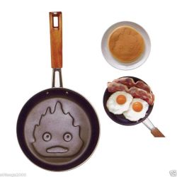 nekomarie:  jas-is-jessica:  mirageace:  kookaburra-laugh:  This is a real thing. A real frying pan you can buy.  I have a mighty need.   Alexxa. We need one.  may all your bacon burn  CALCIFER PANCAKE 