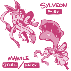 scolipede:  x-scizor:  yanncham:  windpriest:  According to a supposed insider source of information, Fairy will be a new type in X/Y. Sylveon is pure Fairy type, and meanwhile some Pokemon from older gens will acquire it, such as Mawile. It’s Super