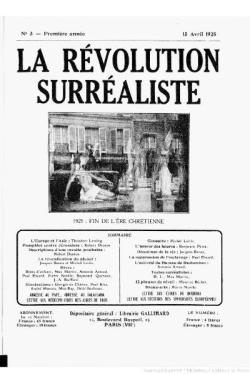 Covers of La Révolution Surréaliste No. 3 &amp; 4, 1925