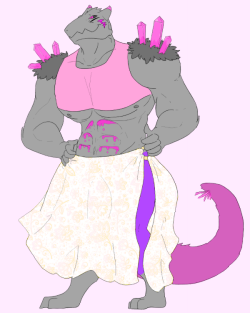 “HUURDURR I PROBABLY WON’T FINISH IT TODAY.” *facepaw*pepperree ;///W///; BEST ARTIST SERIOUSLY! ;W; &lt;3 Turns out pink likes to wear crop tops, leggings and dresses in his spare time! He looks so damn cute in them ;w; &lt;3