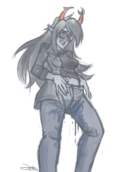 9lashes:  Celebrating having my own space by drawing vriska deliberately wetting herself best way to spend an evening! 