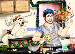 dusterazel:  Christmas cooking time! (feat. @markiplier &amp; Chica!)  Hey People!This is one piece of a full chirstmas project that I unfortunately won’t be able to finish until christmas, but I gave prefference on finishing this one on time!There