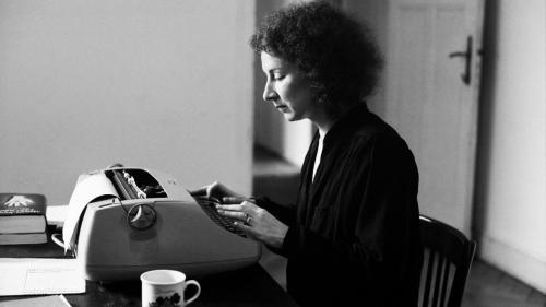 violentwavesofemotion:  Margaret Atwood writing The Handmaid’s Tale in West Berlin c. 1984  