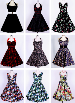 the-littlest-daisy:  stylishstyle:  50s dresses.  i love the 50s style of dresses! i want all of these!