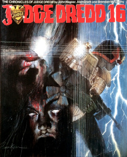 The Chronicles of Judge Dredd: Judge Dredd 16, by John Wagner, Alan Grant and Brendan McCarthy. (Titan Books, 1987). Cover art by Bill Sienkiewicz.From Oxfam in Nottingham.