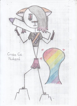 princesskayla94: Cristie Cat, Nukem! My second animal warrior of one of my favorite people on Tumblr :D  Omg this is so cool Me as a emo kitty warrior with a rainbow launcher  which makes all my enemy open minded, peaceful, accepting people :P  Thankies