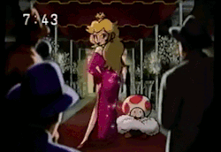 dyemooch:  vgjunk:  Super Mario All-Stars TV commercial.  Toad’s just really happy to be on the red carpet. Just lookin’ around like “HEHLLO!”  peachy~ &lt; |D”‘‘‘‘