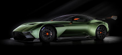 itcars:  Aston Martin VulcanThe newly announced Aston Martin Vulcan will derive 800 horsepower from a 7.2 liter V12. The Vulcan will also feature a carbon fiber monocoque and body. Aston Martin says the Vulcan will deliver a better power to weight ratio