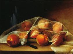 Fruit Piece with Peaches Covered by a Handkerchief (also known as Covered Peaches) Raphaelle Peale - circa 1819