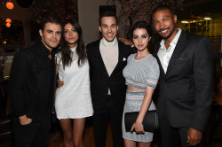 celebritiesofcolor:  Paul Wesley, Phoebe Tonkin, Chris Wood, Adelaide Kane and Charles Michael Davis attend the CW Network’s 2015 Upfront party at Park Avenue Spring on May 14, 2015 in New York City.