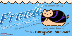 akatsukii:  Free! Swimming Kitties (pusheen)