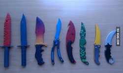 ragecomics4you:  Some CSGO knives made from plywoodhttp://ragecomics4you.tumblr.com