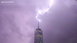 abcnews:  A lightning bolt strikes the top