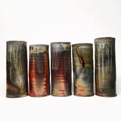 jrothshank:  Five wood fired vases.  Awesome!