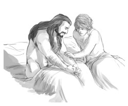 kaciart:  “I’m sorry for waking you, Bilbo.” - Stick suggested Thorin waking from a nightmare of Erebor burning. 