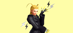 kingdomheartsfemslash:  WOMEN OF KINGDOM HEARTS ⤷ 3/11 Kingdom Hearts Original Ladies: Larxene/Elrena Formerly Organization XIII’s Number XII. Larxene conspired with Marluxia to turn on the Organization. Larxene was unfeeling and loved nothing more