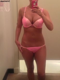 amateurs69:  pink bikini self shot in a changing room.. love those rooms!..Â  amateurs69.tumblr.com
