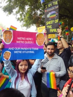 abrahadabra66:  sillypander: madhurphil:  Delhi Queer Pride 2017 🏳️‍🌈  These people are doing it right.   I will forever love seeing Pride pictures from around the world, one big Queer family