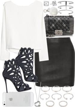 styleselection:  Untitled #319 by inspirene featuring MICHAEL Michael KorsMANGO white shirt, 33 AUD / T By Alexander Wang mini skirt, 425 AUD / MICHAEL Michael Kors clothing, 32 AUD / Giuseppe Zanotti gray boots / Chanel purse, 775 AUD / Forever 21 midi