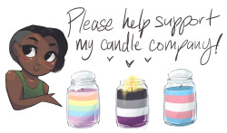 myvegansensesaretingling:  made-of-starlight-excellence:  nothingbutsmoothsailing:  made-of-starlight-excellence:  I am making homemade candles as a way to help support myself and my family. Custom candles will hopefully be done as well. My main goal for