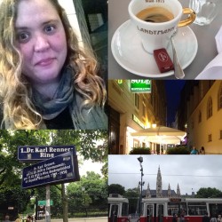 Made a #layout of when I was in Vienna two weeks ago! My #selfie was at #lemoet, drinking more champagne of course. I walked around #ringstrasse my whole stay while stopping for coffee at a traditional coffee house #landtmanncafe and completing my trip