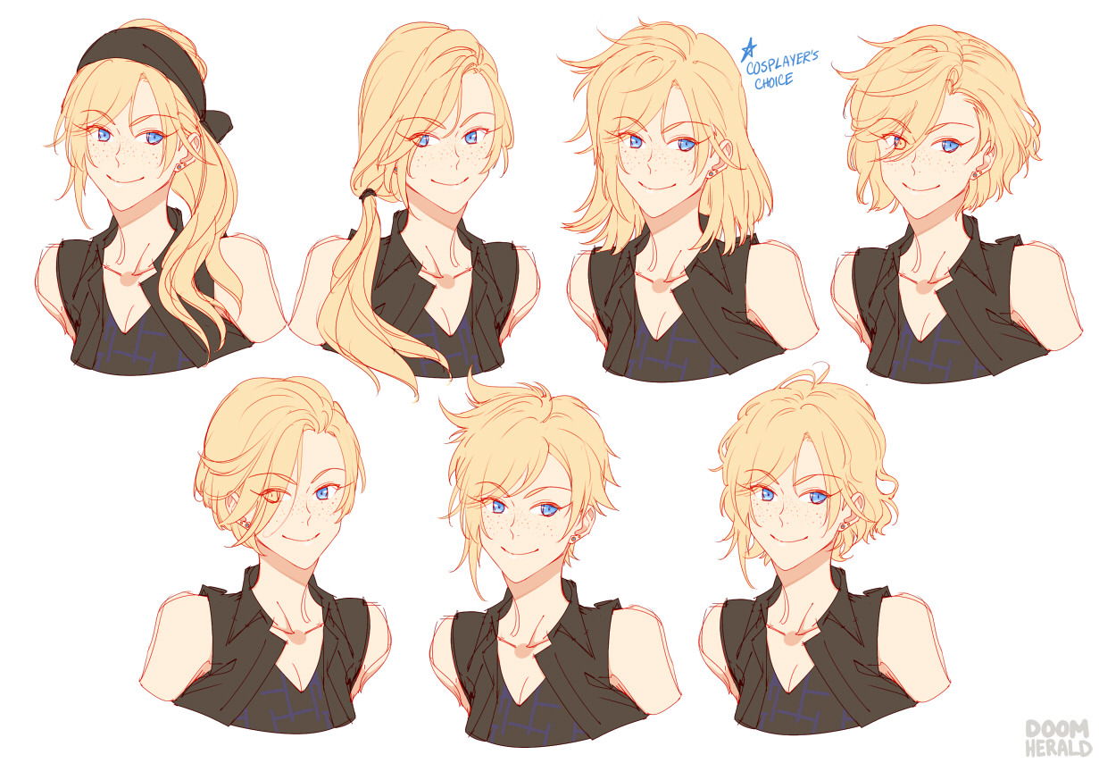 doomherald: long time no art! here are some hairstyle ideas for ffxv swaps. originally