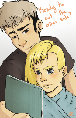 misterkisskissbang:  AU where Armin decides to be a rebel and has Jean help him find a new haircut!  I just really like these two I’m sorry 