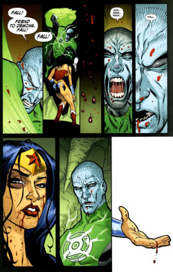 baneofnecks:  From Wonder Woman Vol 3 # 19  written by Gail Simone, penciled by Bernard Chang, inked by John Holdredge, coloured by  I.L.L., lettered by Travis LanhamI don’t understand…why doesn’t Wonder Woman just murder this alien and be done