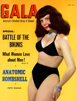 Patti Waggin appears on the cover of the May ‘55 issue of &lsquo;GALA’ magazine..