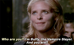 OTP: Buffy Summers &amp; Herself“Buffy stares at him, his words hitting home. She looks exhausted, and terribly sad. She shuts her eyes. He lunges, shooting his arm out, the sword straight at her face. Without opening her eyes she slams her palms together