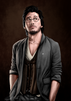 officialsilentdimension:  I thought I might make a tribute to markiplier in my game. You’ll be  able to find him maybe somewhere in the vampire village (maybe with the  grumps?)Concept portrait. Happy 3 year anniversary, Mark!!