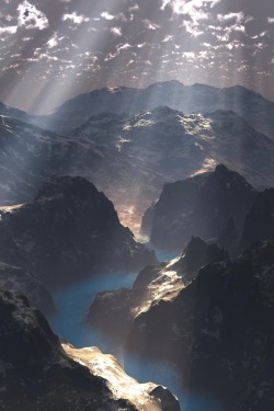 tect0nic:  Mountain Godray 2 by Ralf Schreiber via 500px. 