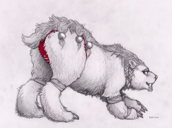After doing colouring for a while i did a quick sketch since my hand was getting tired and drawing on paper is a lot less fatiguing than colouring with my stylus. A guardian druid :D I uh&hellip; like WoW bears&hellip; Never drawn a nonhumanoid ursine