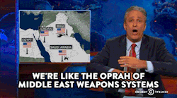 comedycentral:  &ldquo;Spreading democracy in the Middle East is so hard. Maybe we shouldn’t have done it Second Amendment first.&rdquo; -Jon Stewart