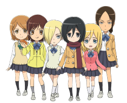 Shingeki! Kyojin Chuugakkou Transparents:The Girls, requested by gangsta-levi(Please credit if used)More to come (Open to requests)!