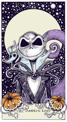 bestof-society6:    ART PRINTS BY CORINNE ELYSE    The Nightmare Before Christmas The Pumpkin King Tarot Card Color   The Nightmare Before Christmas The Lovers Tarot Card Color   Coraline Strength Tarot Card Color  Also available as canvas prints,