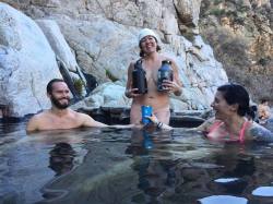 ayearofdeepcreek: #Repost @sunsetsup_mama ・・・ @hydroflask always has you covered!  #california #hotsprings #befree #goodtimes #wilderness #adventure #birthdaysuit #naked #hippy