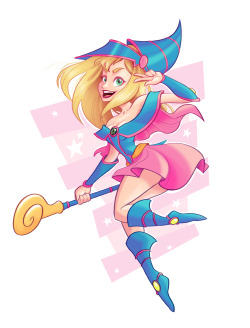 I was a super Yu-Gi-Oh! fan back in the day (I still have my deck) so I decided to do a quick drawing of my favorite Monster, the Dark Magician Girl! I just love her design! She is Super Kawaii!