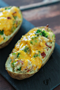 Therecipehandbook:  Broccoli Cheese Loaded Twice Baked Potatoes  What You Need 