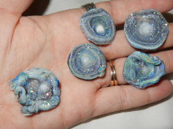 cosmicbouquet:  pukakke:  Rainbow Quartz/Chalcedony Druzy Roses or tiny galaxies  What if this is all that we are. 