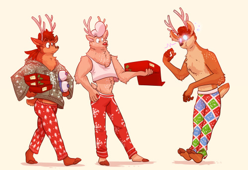 doodleglaz:   It’s that time of year again when the recorded phenomenon strikes again in the deer and reindeer community.Upon ingesting milk and cookies during the festive period, they find themselves lost in a gluttonous haze, a compounding effect