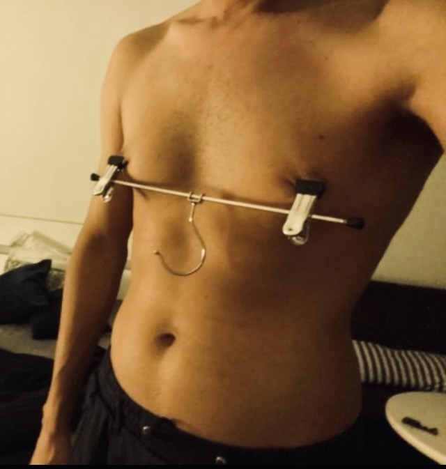 When nipples are horny for clamping, you need to get creative