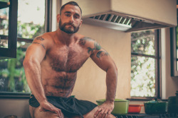 myxbest:  stoptalkingthanks:  summerdiaryproject:     ADRIAN DE BERARDINIS   IN      THE BEAR-NAKED CHEF    PHOTOGRAPHS FROM THE NEW NAKED COOKING WEB-SERIES THE BEAR-NAKED CHEF,   STARRING   ADRIAN DE BERARDINIS.   PRODUCED BY   BRANDON ROBERTS.
