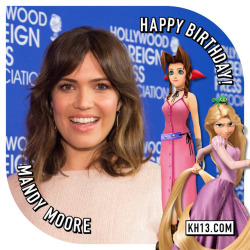 kh13:   “Excuse me. Did the king send you?”  Happy 33rd birthday to Mandy Moore (born April 10th, 1984), she voiced Aerith Gainsborough in Kingdom Hearts and Rapunzel in the movie “Tangled”! #BDayKHkh13.com