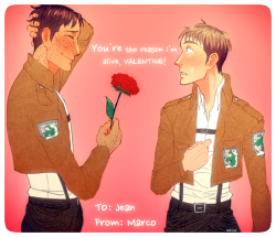 enjouji:  balliste:  IM AN HOUR EARLY IN MY TIMEZONE BUT ITS 12 AM ON FEB 14TH SOMEWHERE HAPPY JEANMARCO VALENTINES DAY EVERYBODY!!!!!!  T^T