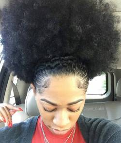 luvyourmane:  I Luv big hair! @prii_babii ❤ #LuvYourMane #naturalhair #blackgirlmagic #blackisbeautiful #blackgirlsrock #melanin #protectivestyles #4chair #boxbraids #twa #cornrows 