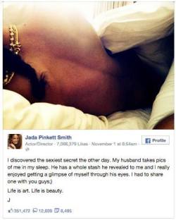 this is romantic. good on will. cant say that i can him. jada is an insanely beautiful woman. so&hellip; there ya go
