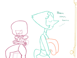 sketchedatrocities:  I imagine Garnet or Pearl gave the best baths. Amethyst would probably turn into a rubber duck and splash around a lot, which while fun, wouldn’t get baby Steven clean.