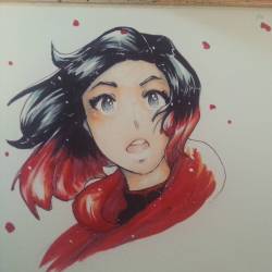 krisseymage:  Magical girl Ruby Rose… or something like that #drawing #copic #marker #rwby #rubyrose 