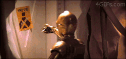 slumberblues:  siphersaysstuff:  WHY WAS THIS NOT IN THE FINAL CUT. Or even the Special Editions. This is GREAT.  C3PO YOU FUCKER 